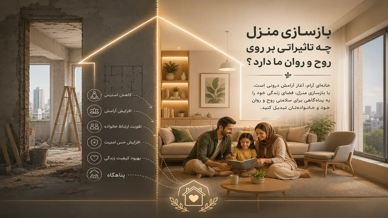 بازسازی منزل و تاثیرات آن بر روحیه افراد خانواده و حس بهتر زندگی